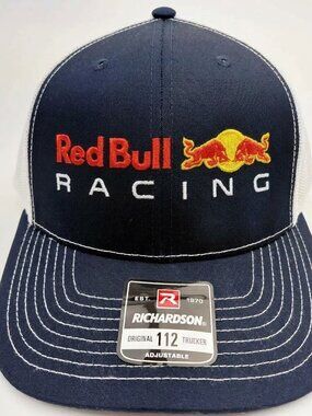 Red Bull Racing Hat F1 Embroidered Richardson 112 Navy Blue White Trucker Cap